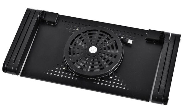 Foldable Ergonomic Laptop Stand With Cooling Fan And Mousepad - 11